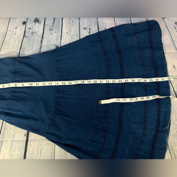 Studio West Apparel Two Piece Festival Boho Stevie Denim Look Top Skirt LP - Picture 14 of 15